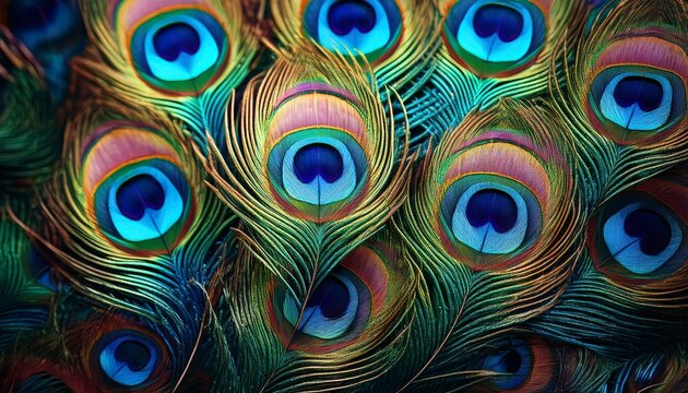 vibrant peacock feathers with striking blue and green patterns ideal for decor