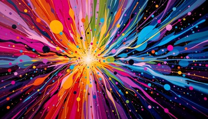 Fototapeta premium art splash painting with chaotic color impact in cinematic light