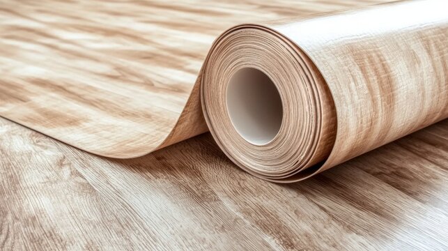 Installing a durable polymer vinyl floor covering for your home.