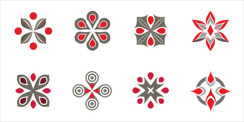 Set of Ornamental Motifs and Geometric Shapes