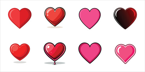 Set of Love Symbols for Valentine's Day