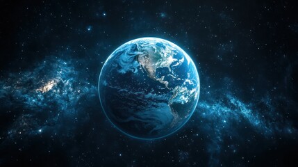 Earth, space, cosmos, galaxy, nebula, background, planet, blue, floating, globe, educational