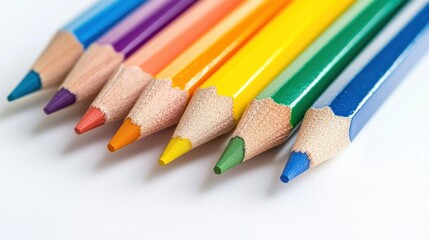 Fototapeta premium Watercolor pencils isolated on white background