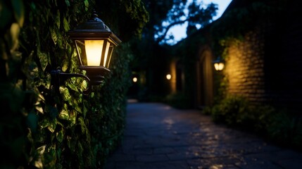 Illuminated Pathway: A Serene Nighttime Stroll