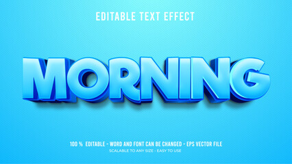 morning editable text effect