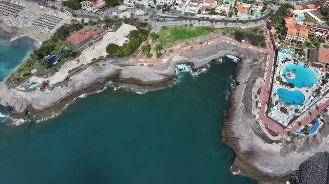 Aerial view of Playa del Duque, Tenerife, Canary Islands, Spain