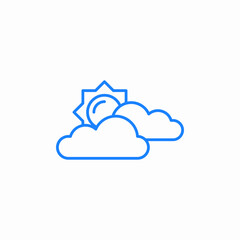cloudy sun icon sign vector