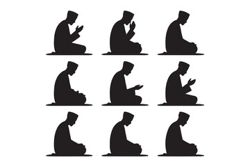 black silhouette of praying people