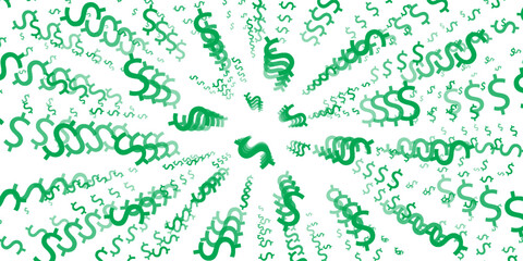 Dark Green vector background with signs of dollars. Modern geometrical abstract illustration with banking symbols. Smart design