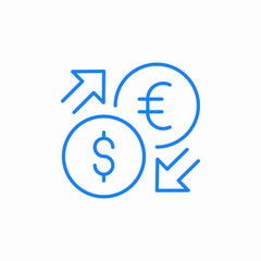 dolalr euro exchange icon sign vector