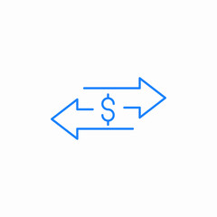 dollar exchange icon sign vector