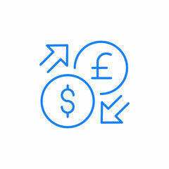 dollar pound exchange icon sign vector