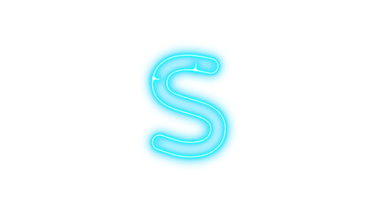 Glowing Neon Letter S Sign, Neon s glow with transparent background