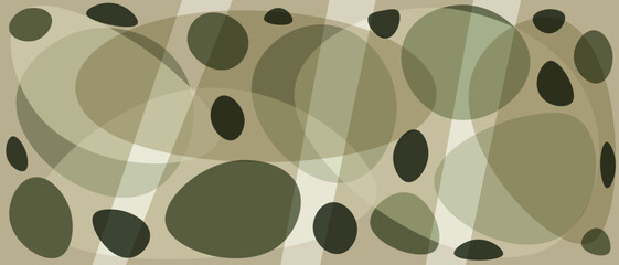 Abstract background with multicolored spots in dark colors. Universal horizontal background with green and beige colors. Hand drawn printable texture in modern minimalist style.
