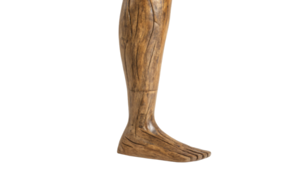 wooden leg isolated on white