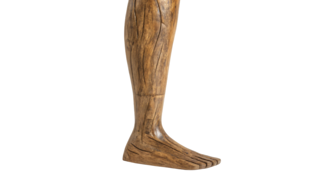 wooden leg isolated on white