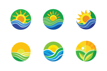 Collection of Stunning Sunrise and Sunset Circle Logo Designs for Your Travel Brand