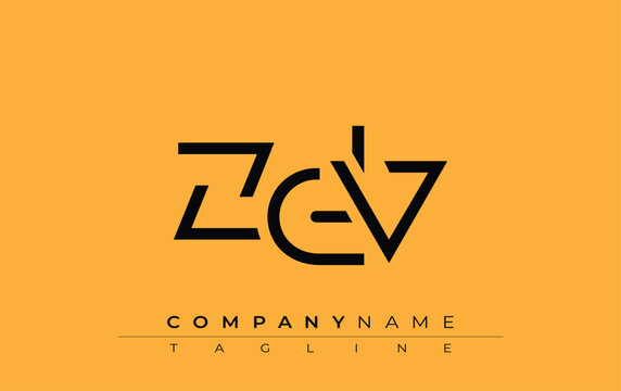 ZDV abstract letter design. Modern Business Logo Design With Abstract Typography and Contemporary Style