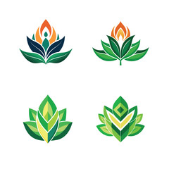 Collection of Stylized Lotus Flower Logo Design, Beauty of the Lotus Flower