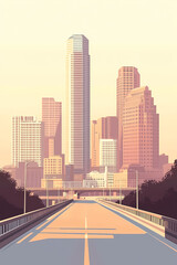 Obraz premium Sunrise Cityscape Urban Highway