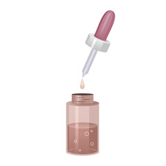 Dropper and skincare serum bottle