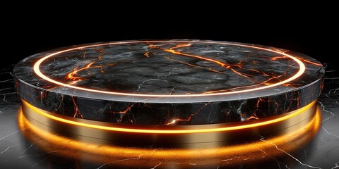 Abstract gold podium empty pedestal background 