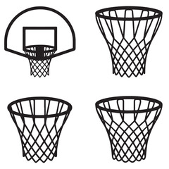 Basketball hoop, basketball and goal,  net, ring icon silhouettes set © Abdur Razzak ID: #52