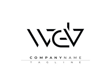 Obraz premium WDV abstract letter design. Modern Business Logo Design With Abstract Typography and Contemporary Style
