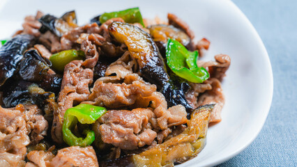 ナスと豚肉の味噌炒め