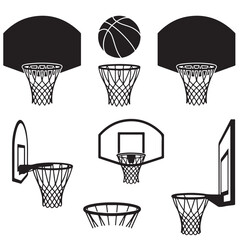 Basketball hoop, basketball and goal,  net, ring icon silhouettes set © Abdur Razzak ID: #52
