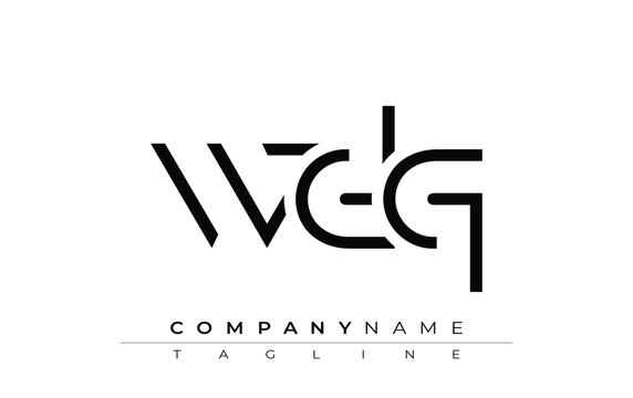 WDQ abstract letter design. Modern Business Logo Design With Abstract Typography and Contemporary Style