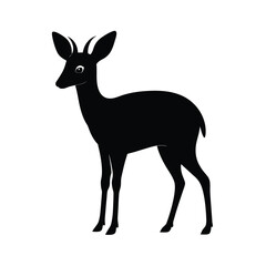 Elegant black silhouette of a standing deer representing wildlife and nature concepts