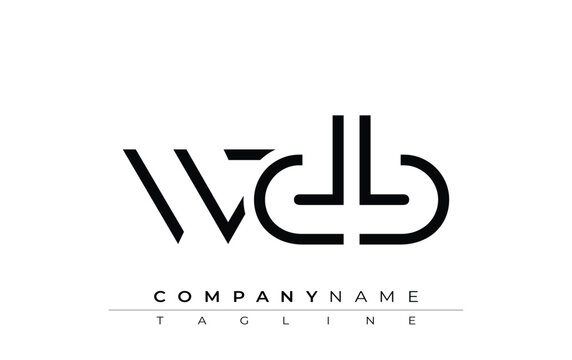 WDB abstract letter design. Modern Business Logo Design With Abstract Typography and Contemporary Style