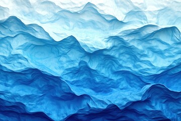 Obraz premium Abstract blue hills cascade to the horizon in a digital watercolor style. Use as a backdrop or texture to add depth to graphic designs.