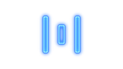 Glowing Neon Letter H, Neon align horizontal distribute icon glow with transparent background