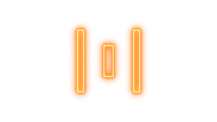 Glowing Neon Letter H, Neon align horizontal distribute icon glow with transparent background