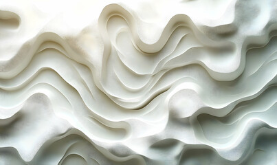 Obraz premium Wavy off-white abstract pattern with light and shadows, resembling fabric or dunes, creating a sense of depth