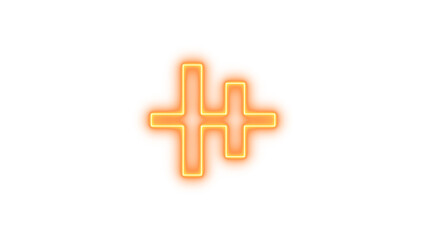 Glowing Neon Plus Symbols, Neon align vertical center icon glow with transparent background