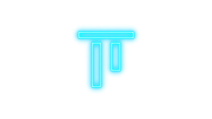 Glowing Neon Letter P with Dripping Effect, Neon align vertical top icon glow with transparent background