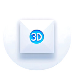 3D Envelope Icon, Modern Design