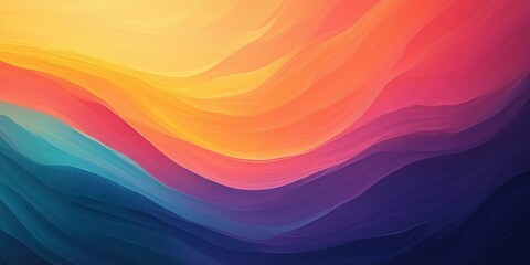 abstract background with rainbow gradient waves in vibrant hues, smooth texture, high detail, soft gradients, minimalistic design, professional look, clean lines, modern and elegant, colorful flow