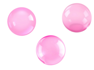 3 types of pink buble