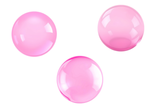 3 types of pink buble