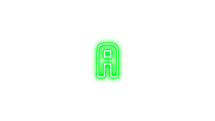 Glowing Neon Letter A Sign, Neon alpha a icon glow with transparent background