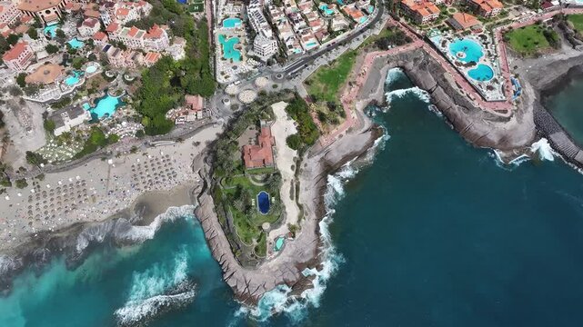 Aerial view of Playa del Duque, Tenerife, Canary Islands, Spain