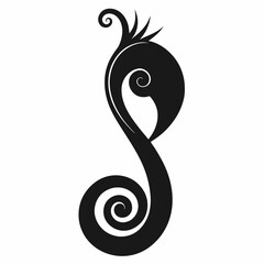 Fiddlehead silhouette icon on white background