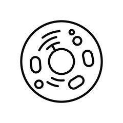 Cell Outline Icon Black Vector