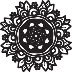 Intricate Mandala Design with Floral and Geometric Patterns – Detailed Symmetrical Ethnic Art, Boho Style Illustration for Meditation, Yoga, Spirituality, and Decorative Background Use