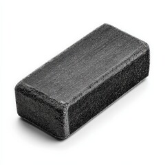 Dark gray rectangular block with a rough texture, isolated on white.
