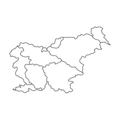 Slovenia Map Administrative Provinces Vector
